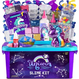 <strong>Unicorn</strong> DIY Slime Kit - Fluffy Mud &amp; Clear Crystal Slime Set for Kids Creative Stress Relief Toy - Product Image 1
