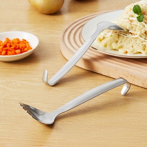 Cuillère longue de cuisine en acier inoxydable 304, design unique, argentée, pour cuisiner et écraser - Product Image 2