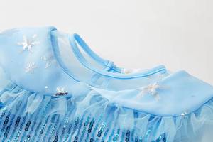 Costume de Princesse des Neiges Bleu MS en Polyester avec Ensemble Complet d'Accessoires pour Enfants, Tenues de Fête pour Enfants - Product Image 3