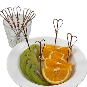 カクテルパーティー用フードスティック12cm赤はさみひもハート型ダブルコンビネーション - Product Image 5