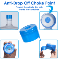 Bouchons et fermetures durables anti-déversement en PE de qualité alimentaire pour bouteilles d'eau minérale de 5 gallons (19L, 20L) avec port de pression pour gobelets - Vente en gros