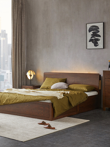 F8013 Простая Современная двухспальная кровать из массива дуба, дизайн мебели с коробкой, двуспальная и двуспальная кровать для хранения - Product Image 6