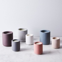 Tarros de cerámica para velas con logo personalizado, venta al por mayor, recipientes de cera para velas, decoración nórdica para el hogar y bodas, grandes envases vacíos de hormigón para velas.