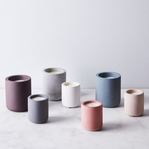 Tarros de cerámica para velas con logo personalizado, venta al por mayor, recipientes de cera para velas, decoración nórdica para el hogar y bodas, grandes envases vacíos de hormigón para velas. - Product Image 1
