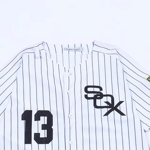 Maglia da <span class=keywords><strong>Baseball</strong></span> Personalizzata TF di Alta Qualità con Design Ricamato e Sublimato, Magliette da <span class=keywords><strong>Baseball</strong></span> a Righe Bianche - Product Image 4