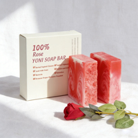 2 PCS 100% pH équilibré ROSE Yoni barres de savon anti-odeurs Protection féminine Vaginal féminin Lavages pour femmes