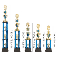 Trofeo Copa de Columna Grande de Plástico Personalizado por Fabricante, 3 Niveles, 4 Postes, Alto para Campeonato de Entrenamiento Deportivo T37