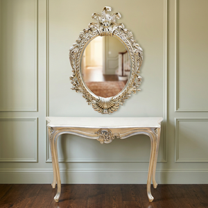 Italian Antique Design European Style Luxury Classic Silver Green Glazed Adjustable Mirror Bedroom Dresser Mahogany Solid Wood - Product Image 3