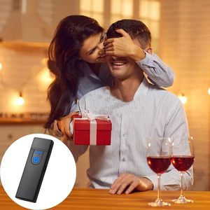 Briquet électronique portable, petit, rechargeable par USB, en plastique, coupe-vent, durable, design minimaliste, pour cadeaux - Product Image 6