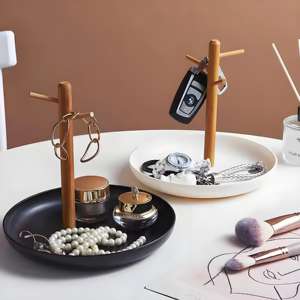 Crochet de rangement pour <span class=keywords><strong>bijoux</strong></span> créatif et minimaliste Design de <span class=keywords><strong>branche</strong></span> avec crochet et plateau pour chambre à coucher, boucle d'oreille, bracelet, <span class=keywords><strong>porte</strong></span>-collier - Product Image 1