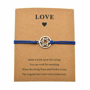 Đồ trang sức Do Thái Star Of David Charm <span class=keywords><strong>Bracelet</strong></span> macrame <span class=keywords><strong>Black</strong></span> Red <span class=keywords><strong>String</strong></span> Make A Wish <span class=keywords><strong>Bracelet</strong></span> - Product Image 3