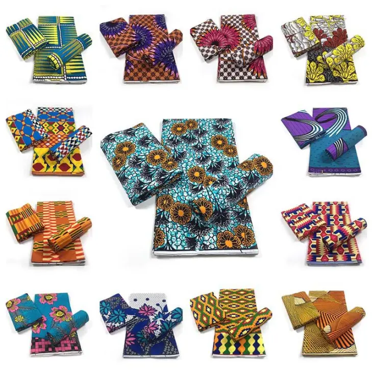 Vendita calda Kente Design Wax Printing 100% cotone stampa africana tessuto africano Ankara tessuti tessuto cerato africano per il vestito