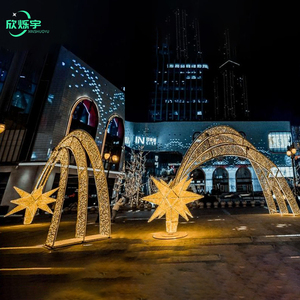 Décoration de Noël, grande arche <span class=keywords><strong>LED</strong></span>, blanc chaud, grande étoile <span class=keywords><strong>filante</strong></span>, lumières Morif pour la décoration de parc, vacances - Product Image 4