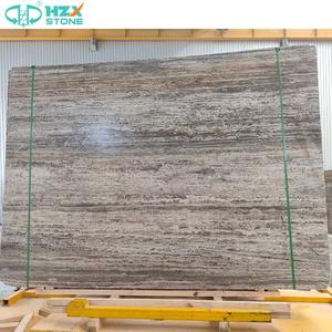 Azulejos y losas de travertino gris plateado <span class=keywords><strong>italiano</strong></span> auténtico HZX, suelos de piedra Natural Premium, fachadas, cantera directa - Product Image 1