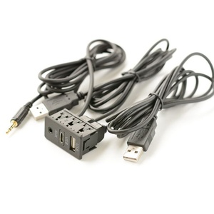 Phổ Loại-C <span class=keywords><strong>USB</strong></span> Cáp giao diện PVC Áo khoác bện che chắn phụ trợ âm thanh đầu vào bảng điều khiển mở rộng cho xe cáp dữ liệu - Product Image 5