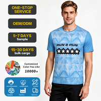 Maillot de sport pour homme, imprimé, respirant, à séchage rapide, col rond, coupe classique, en jersey de polyester pour le badminton et le volley-ball, avec logo personnalisé
