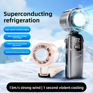 2026 New Design Electric Mini Air <b>Cooler</b> Fan with <b>Ice</b> <b>Box</b> 2000mAh-4000mAh 8-12 Hours High Speed Folding Neck Turbo <b>Ice</b> 5 Bla - Product Image 5