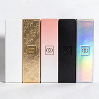 Emballage personnalisé pour gloss à lèvres avec logo, finition mate holographique et dorure à chaud en relief, boîtes individuelles pour gloss à lèvres