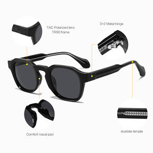 2025 nouvelles tendances marques de luxe épais cadre carré lunettes de soleil mode haute qualité lunettes de soleil nuances acétate cadre lunettes de soleil - Product Image 2