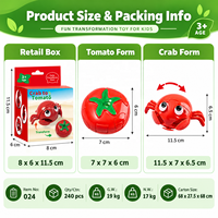 Jouet éducatif 2-en-1 pour enfants, crabe transformable en tomate et légumes, jeu de puzzle de transformation créative, pour distributeurs