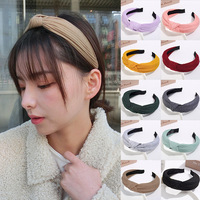 Nouveau Bandeau Hiver Personnalisable pour Femmes Coréennes, en Tissu Tricoté Couleur Unie, Noué Croisé, Idéal pour le Lavage du Visage ou Attacher les Cheveux