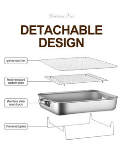 Barbecue au charbon <span class=keywords><strong>de</strong></span> bois miniature moderne <span class=keywords><strong>de</strong></span> <span class=keywords><strong>table</strong></span> Brazier en acier inoxydable 304 pour cuisine extérieure Jardin Pique-nique Maison Barbecue - Product Image 4
