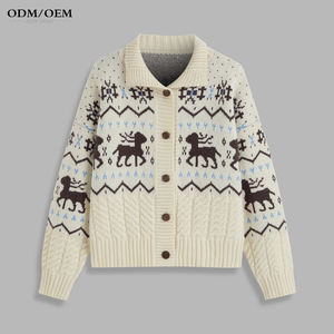 Proveedor de Suéteres para Mujer, Suéter Personalizado de Algodón de Alta Calidad, Cárdigan Corto Elegante de Manga Larga Tejido para Mujer - Product Image 5