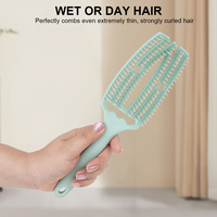 Peigne à côtes courbé de grande taille personnalisé, brosse de coiffage pour cheveux bouclés, outils de coiffure démêlant pour salon de coiffure à usage domestique féminin