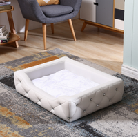 Fabricante al por mayor de madera para perros cama personalizada de lujo grande para mascotas gato cama para dormir redonda de ratán cama para mascotas sofá