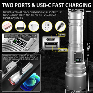 Linternas LED más vendidas recargables 4 modos <span class=keywords><strong>5000</strong></span> lúmenes para emergencia al aire libre Camping lámpara portátil 26650 batería - Product Image 3