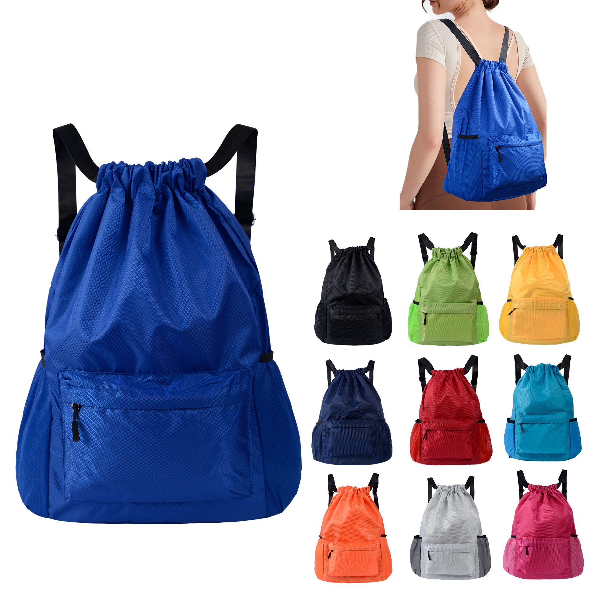 Travel School Women Men Drawstring Bag