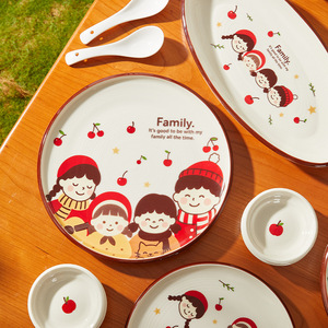 48-Piece Ceramic Dinnerware Set <b>Gift</b> Box Glazed Microwave Safe Fresh Cute Design High-End Home Housewarming <b>Anniversary</b> <b>Gift</b> - Product Image 3