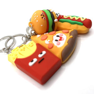 2025ใหม่พวงกุญแจแฟชั่น PVC สุดสร้างสรรค์จำลองเฟรนช์ฟรายส์พิซซ่าฮอทด็อกตกแต่งสำหรับงานอีเวนท์ของขวัญเล็กๆสังกะสีอัลลอย - Product Image 5