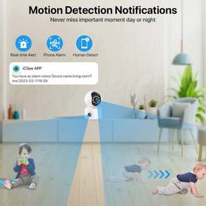 屋内6MPデュアルレンズベビーPTZ防犯カメラネットワークベビーワイヤレス双方向オーディオ4MP Wifiデュアルレンズベビーカメラセキュリティ - Product Image 4