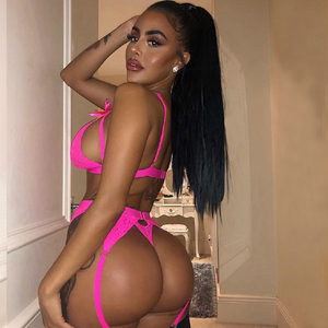 Lingerie en dentelle Sous-vêtements Femmes Lingerie <span class=keywords><strong>Sexy</strong></span> Set Push up Bra Lenceria <span class=keywords><strong>Sexy</strong></span> <span class=keywords><strong>Things</strong></span> 3 Piece Set White Erotic Lingerie Heart #0495 - Product Image 4