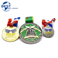 Vente en gros de médailles en bronze drapées personnalisées Médailles et trophées en alliage de zinc métal sportif Fabricant de médailles Moulage