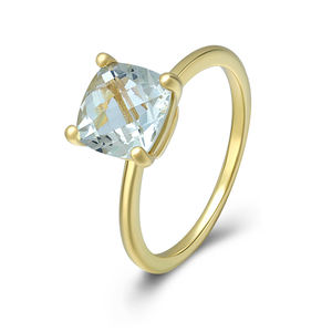 Large mince couleur unie or Joints élément bijoux bonbons oreiller forme pierre naturelle améthyste anneau pour habillage personnalisé - Product Image 1