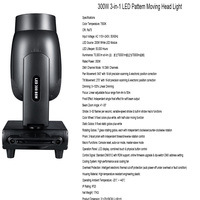 Lampe à faisceau 3-en-1 300W avec 512 DMX, idéale pour les spectacles de DJ, les concerts et les scènes de mariage