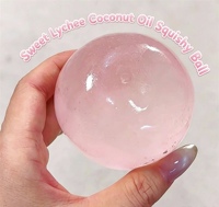 Boule souple brillante en huile de coco rose Sakura, transparente, ronde, en maltose, faite à la main, jouet anti-stress