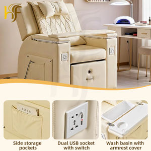 Wasseranschlussfreier Fußbad-Stuhl Elektrischer <span class=keywords><strong>Massage</strong></span>-Pedikürestuhl für Hand- und Fußpflege Wimpernverlängerung Maniküre Pediküre - Product Image 4