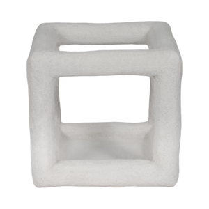Scultura quadrata aperta testurizzata, ornamento geometrico moderno per tavolino da caffè e mensola decorativa - Product Image 1