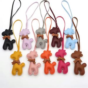 Pu Leather Car Keychain Cute <b>Giraffe</b> Cartoon Animal Pendant Bag Charm UV Printed Fashionable Gift for Girls and Women - Product Image 1
