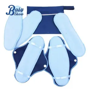 Reusable 8pcs Super Absorbent Sanitary Pad Soft and Comfortable Washable Cloth Menstrual Pads Panty Liners with Wet Bag
