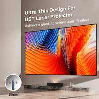 Écran de projection lenticulaire Fscreen Nyx Series 100 pouces CLR pour projecteur UST, cadre fixe, téléviseur laser, grille noire CBSP 4K UHD 16:9