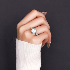 9 Sang Trọng Engagement Wedding Lời Hứa Đồ Trang Sức 925 Sterling Silver Fine 5ct Pháo Hoa Cắt Moissanite Sáu Claw Nhẫn Cho Phụ Nữ - Product Image 3