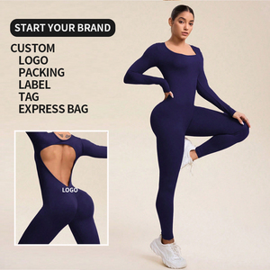 <span class=keywords><strong>Tuta</strong></span> Intera Sportiva da <span class=keywords><strong>Donna</strong></span> con Collo Halter e Vita Alta, Senza Maniche, Traspirante, per Palestra e Yoga - Product Image 3