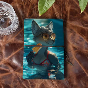 Cuaderno de oficina hecho a mano A6, papel Vintage grueso, regalo Ideal <span class=keywords><strong>para</strong></span> adultos que trabajan con gafas de sol de zorro, <span class=keywords><strong>Bikini</strong></span> de paletas impreso en - Product Image 3