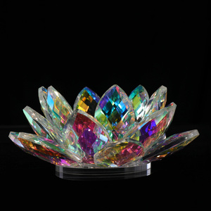 Rainbow AB Coating Crystal <strong>Lotus</strong> Flower Tealight <strong>Candle</strong> <strong>Holder</strong> MH-Z0255 - Product Image 5