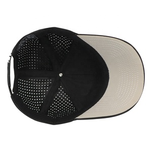 Casquette imperméable unisexe avec logo brodé personnalisé et découpe au laser Casquette de golf noire Casquette de baseball - Product Image 5