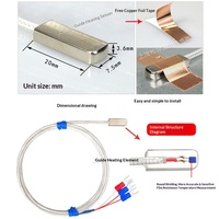 Sonde de température PT100 autocollante en silicone, étanche, à montage en surface pour tuyaux et boîtiers de moteur